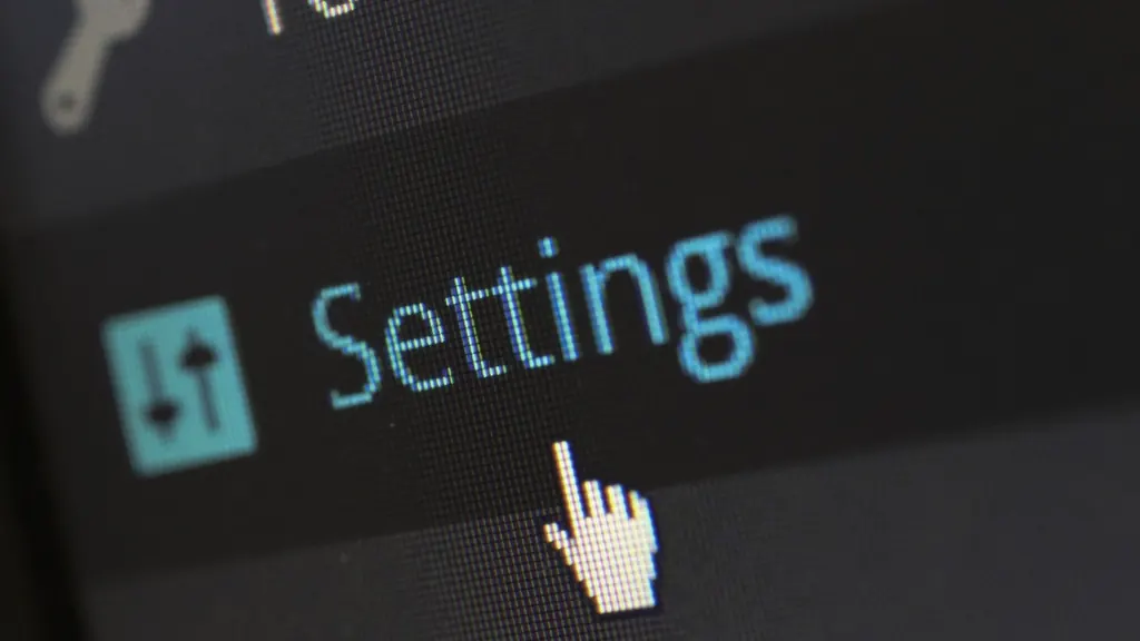 Settings button with a mouse pointer