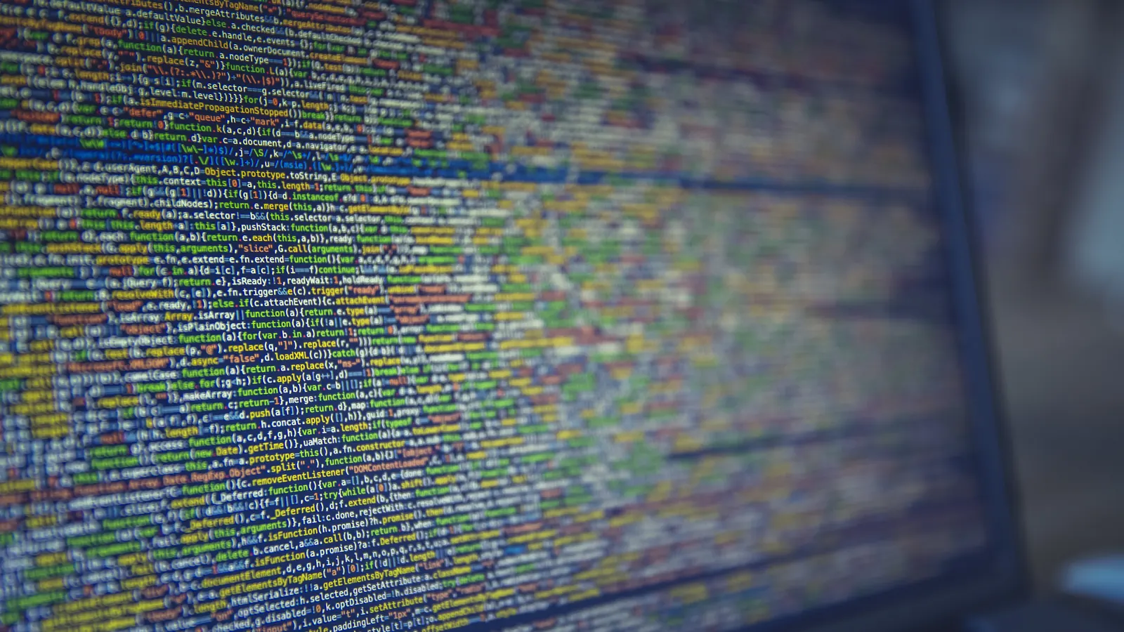 Colourful code on a computer screen