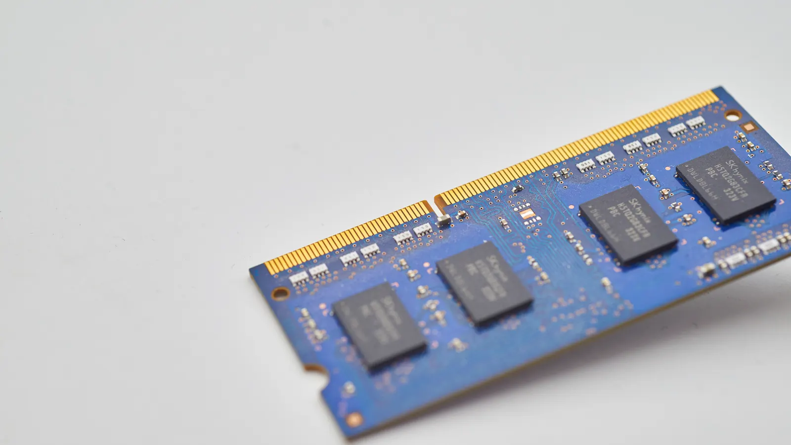 Memory module on a white surface