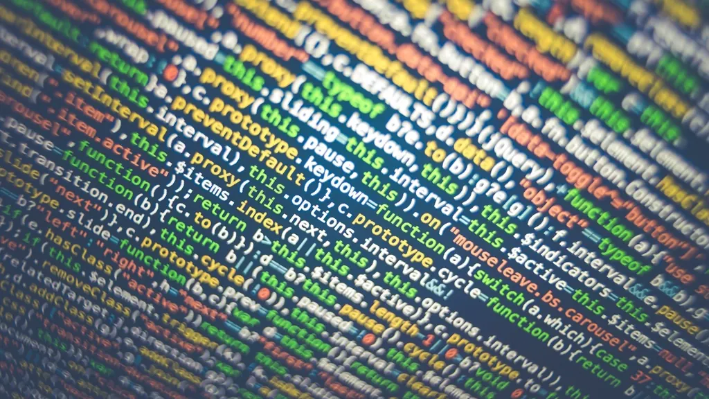 Colourful lines of code on a screen