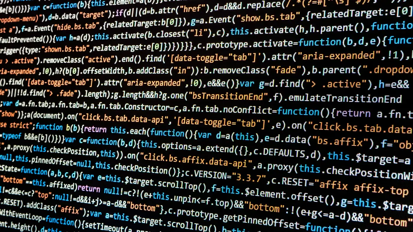 Screen full of source code